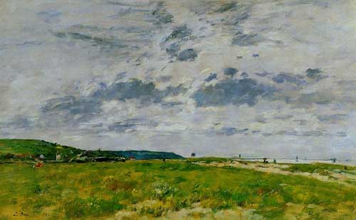 Painting Code#42289-Eugene-Louis Boudin - Deauville, the Dunes