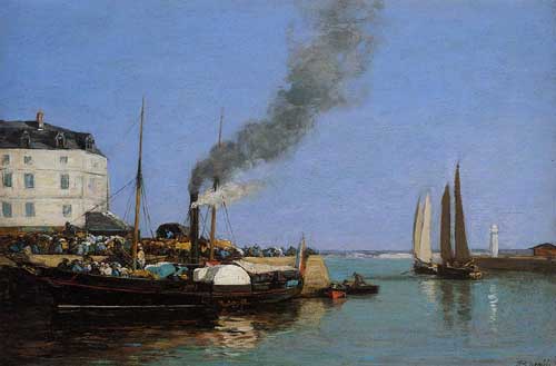 Painting Code#42304-Eugene-Louis Boudin - Honfleur, the Jetty