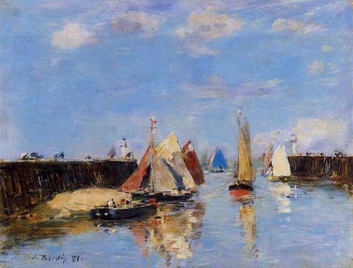 Painting Code#42339-Eugene-Louis Boudin - The Port of Trouville 