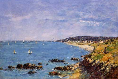 Painting Code#42351-Eugene-Louis Boudin - Trouville, View from the Heights