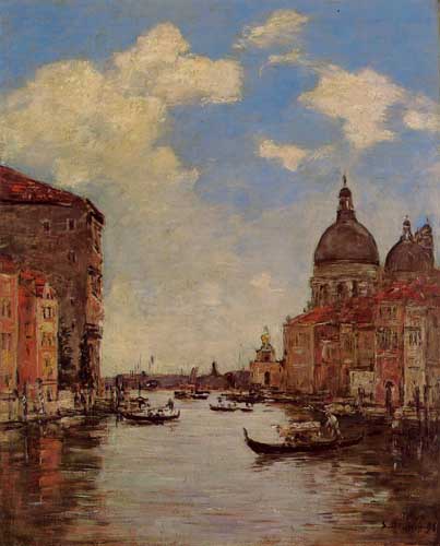 Painting Code#42354-Eugene-Louis Boudin - Venice, the Canal de la Gandara