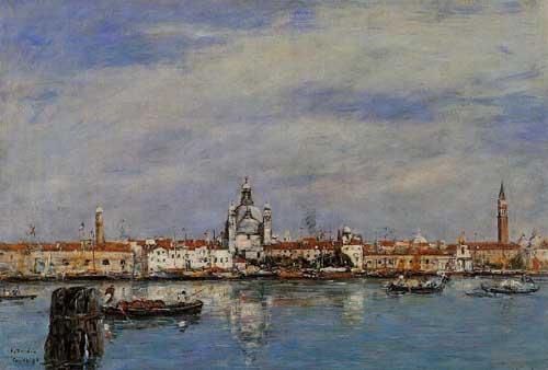 Painting Code#42355-Eugene-Louis Boudin - Venice, the Grand Canal