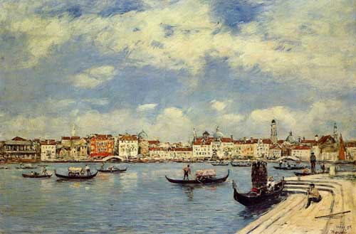 Painting Code#42357-Eugene-Louis Boudin - Venice, View from San Giorgio