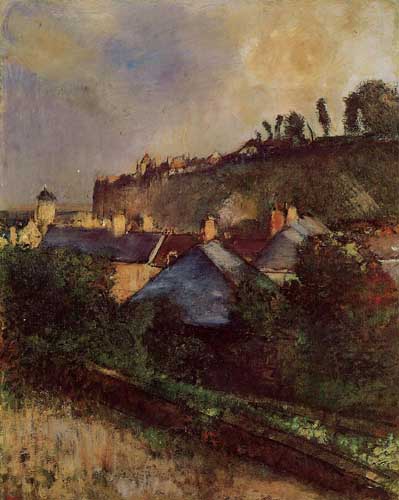Painting Code#42381-Degas, Edgar -Houses at the Foot of a Cliff (also known as Saint-Valery-sur-Somme)