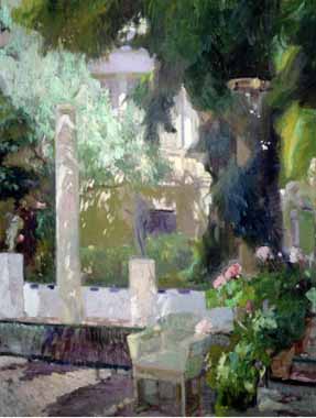 Painting Code#42416-Sorolla y Bastida, Joaquin - The Gardens at the Sorolla Family House
