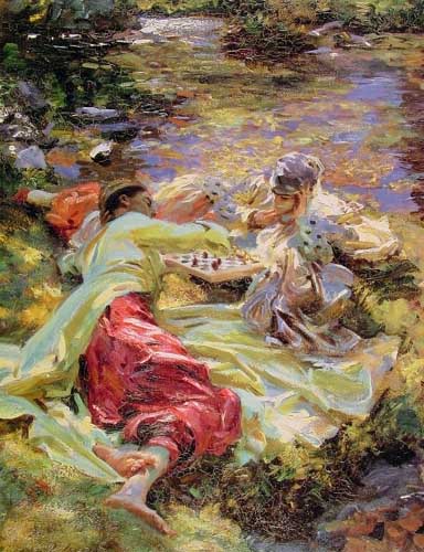 Painting Code#45032-Sargent, John Singer(USA): The Chess Game 