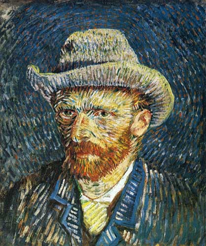 Painting Code#45089-Vincent Van Gogh - Self Portrait with Felt Hat 