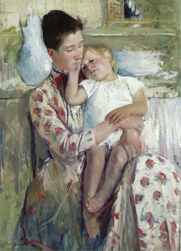 Painting Code#45145-Cassatt, Mary(USA): Mother And Child 
