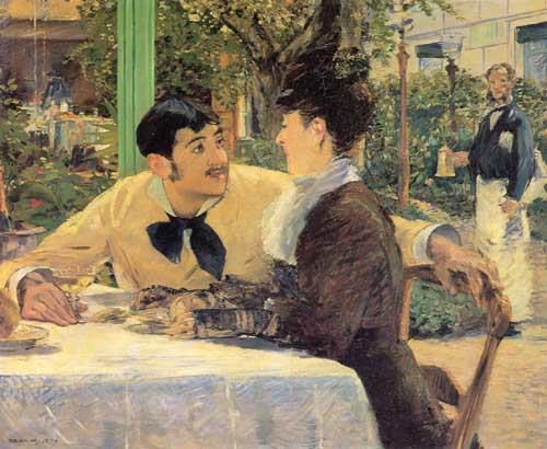Painting Code#45197-Manet, Edouard(France): At Le Pere Lathuile