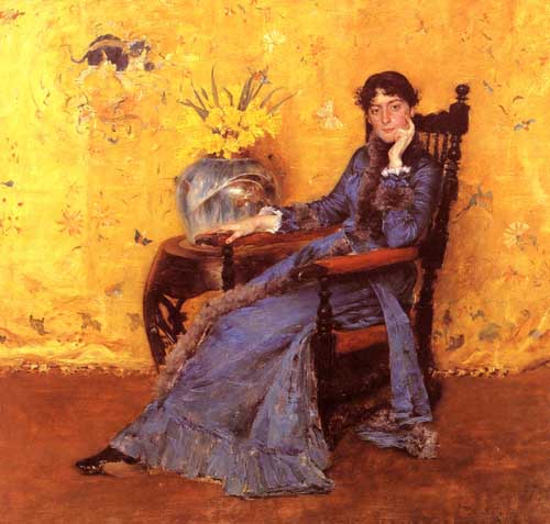Painting Code#45387-Chase, William Merritt(USA): Portrait of Miss Dora Wheeler