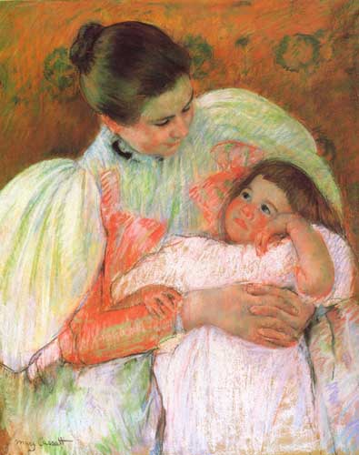 Painting Code#45405-Cassatt, Mary(USA): Nurse and Child