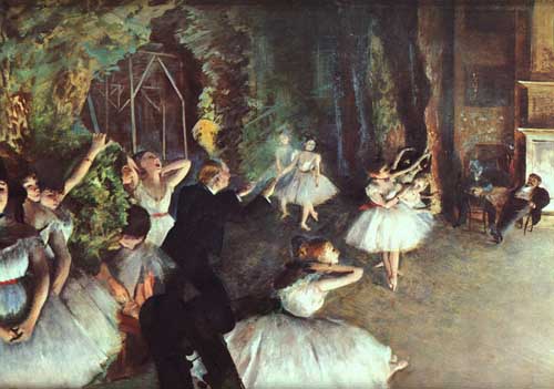 Painting Code#45451-Degas, Edgar: Rehearsal on Stage, original size: 53,3 x 72,4cm