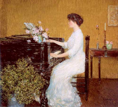Painting Code#45563-Hassam, Childe(USA): At the Piano