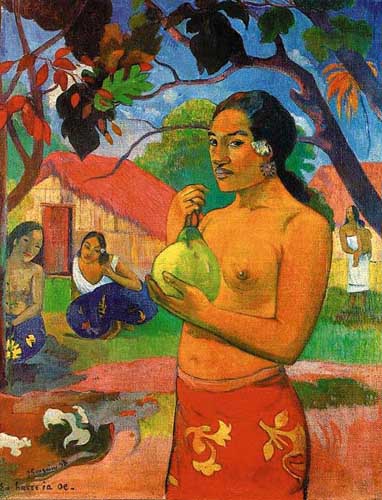 Painting Code#45656-Gauguin, Paul: Woman Holding a Fruit