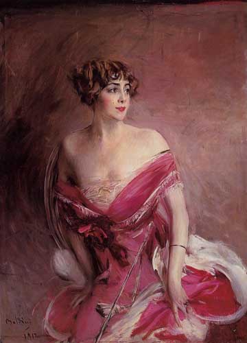 Painting Code#45739-Boldini, Giovanni(Italy) - Portrait of Mlle de Gillespie