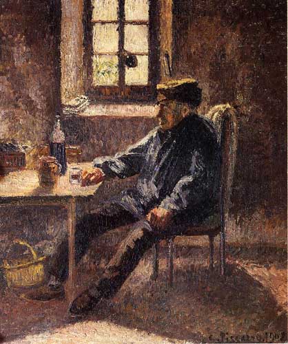 Painting Code#45792-Pissarro, Camille - Old Wingrower in Moret (also known as Interior)