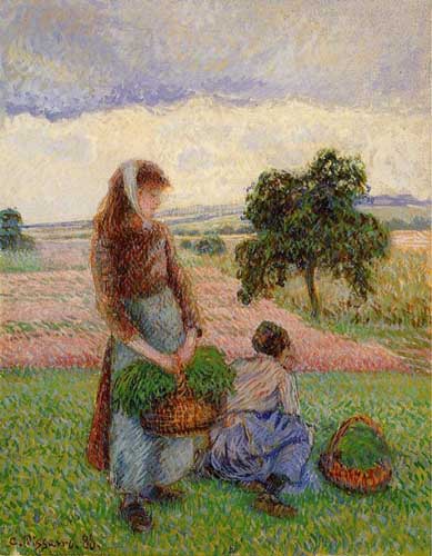 Painting Code#45800-Pissarro, Camille - Peasant Woman Carrying a Basket