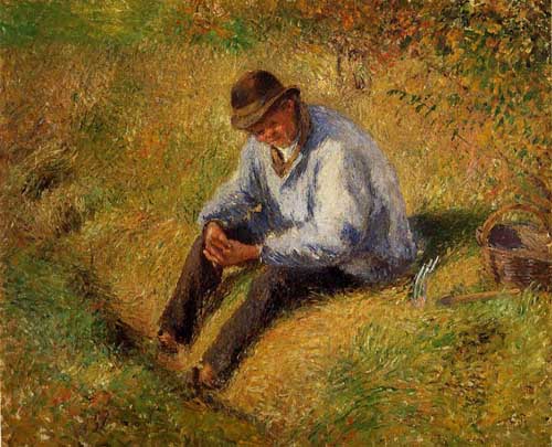 Painting Code#45810-Pissarro, Camille - Pere Melon Resting