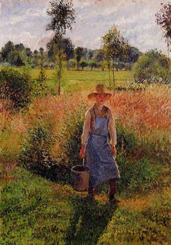Painting Code#45830-Pissarro, Camille - The Gardener, Afternoon Sun, Eragny