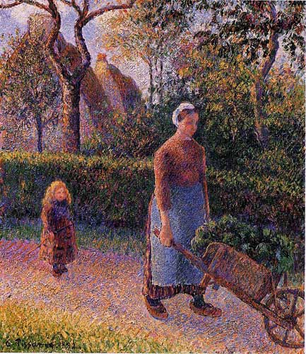 Painting Code#45851-Pissarro, Camille - Woman with a Wheelbarrow