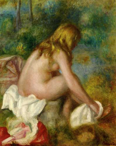 Painting Code#45877-Renoir, Pierre-Auguste - Bather, Seated Nude