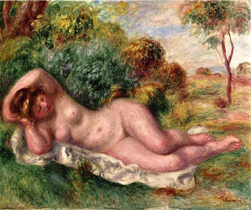 Painting Code#45970-Renoir, Pierre-Auguste - Reclining Nude (AKA The Baker&#039;s Wife)
