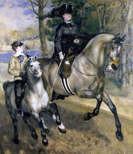Painting Code#45971-Renoir, Pierre-Auguste - Riding in the Bois de Boulogne (AKA Madame Henriette Darras or The Ride)