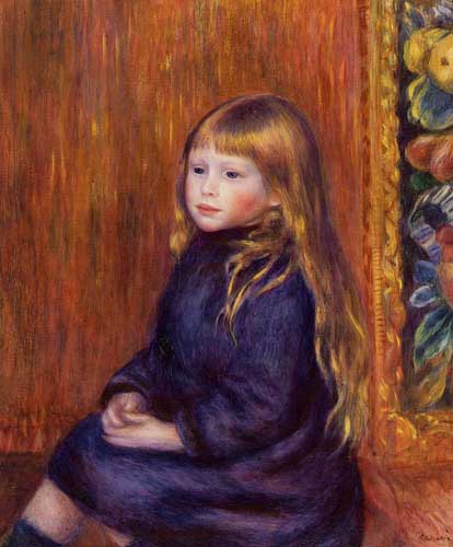 Painting Code#45976-Renoir, Pierre-Auguste - Seated Child in a Blue Dress