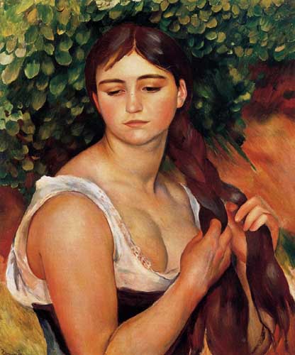 Painting Code#45988-Renoir, Pierre-Auguste - The Braid (AKA Suzanne Valadon)