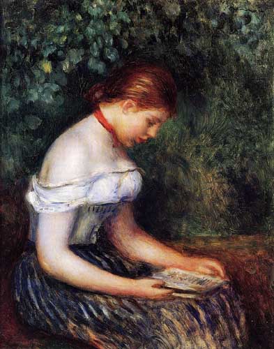 Painting Code#46011-Renoir, Pierre-Auguste - The Reader (La Liseuse) (also known as Seated Young Woman)