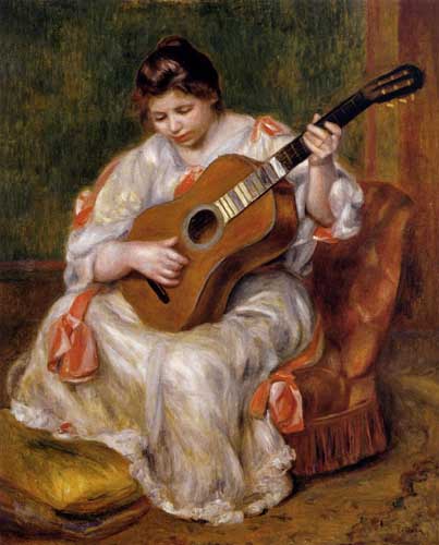 Painting Code#46013-Renoir, Pierre-Auguste - Woman Playing the Guitar