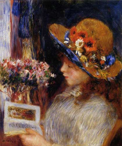 Painting Code#46021-Renoir, Pierre-Auguste - Young Girl Reading