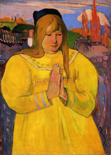 Painting Code#46040-Gauguin, Paul - Breton Woman in Prayer