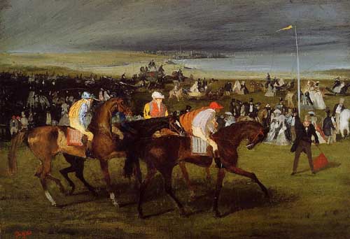 Painting Code#46083-Degas, Edgar - At the Races, the Start