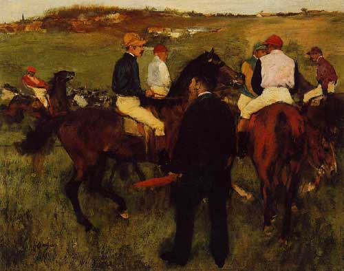 Painting Code#46128-Degas, Edgar - Out of the Paddock