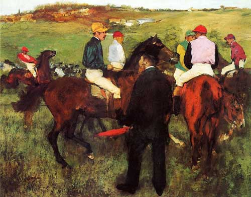 Painting Code#46136-Degas, Edgar - Racehorses at Longchamp 