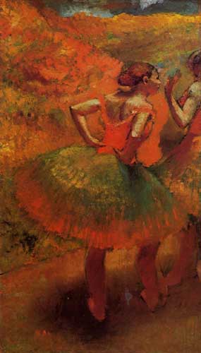 Painting Code#46152-Degas, Edgar - Two Dancers in Green Skirts, Landscape Scenery
