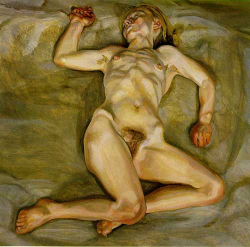 Painting Code#46163-Lucian Freud - Naked Girl Asleep