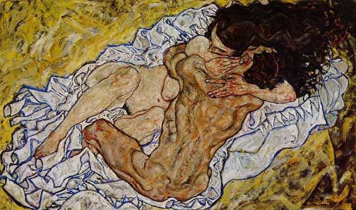 Painting Code#46222-Egon Schiele - Embrace, AKA Lovers II