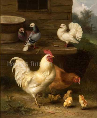 Painting Code#5034-Hunt, Edgar(UK) - Farmyard Fowl