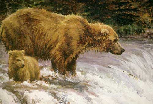 Painting Code#5105-Brown Bear And Cubs