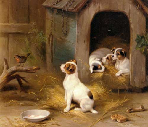 Painting Code#5313-Hunt, Edgar(UK): The Puppies