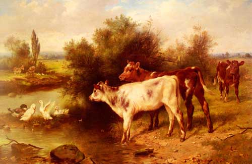Painting Code#5315-Hunt, Walter(USA): Calves Watering