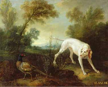 Painting Code#5761-Jean-Baptiste Oudry - Blanche, Bitch of the Royal Hunting Pack