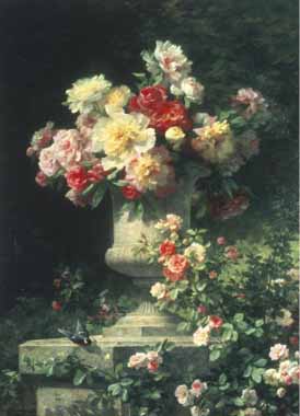 Painting Code#6008-Madeleine Lemaire - Peonies and Roses