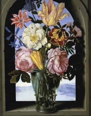 Painting Code#6040-Bosschaert, Ambrosius the Elder - Bouquet of Flowers in an Arch