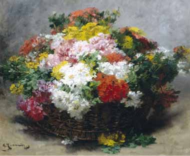 Painting Code#6061-Georges Jeannin - Colorful Asters