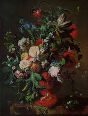 Painting Code#6062-Huysum, Jan Van - Flowers in an Urn