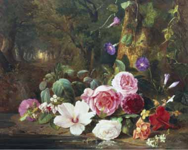 Painting Code#6087-Robie, Jean-Baptiste(Belgium) - Forest Flowers