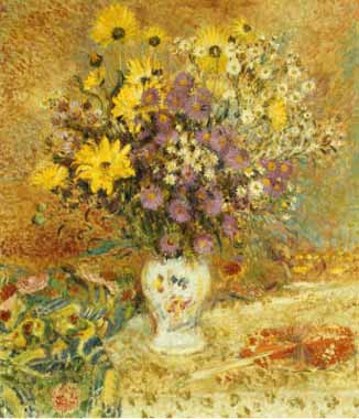 Painting Code#6381-Georges Lemmen - Vase of Flowers